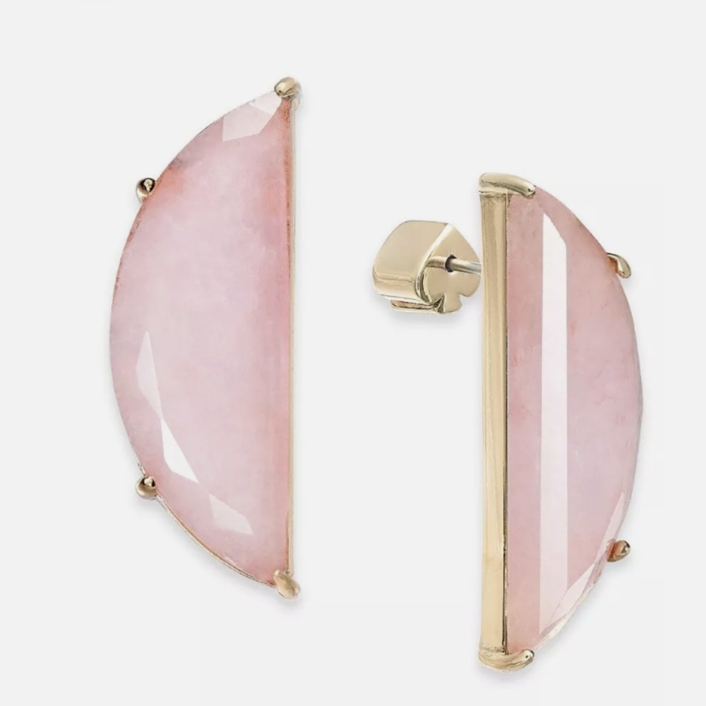 NWT Kate Spade Half Moon Scalloped Edge Earrings In Pink